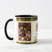 Vintage Christmas Sledge Gifts Plaid 2 Photos Tasse (Links)