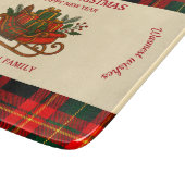 Vintage Christmas Sleigh with Gifts and Plaid  Schneidebrett (Ecke)