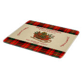Vintage Christmas Sleigh with Gifts and Plaid  Schneidebrett (Ecke)