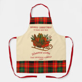 Vintage Christmas Sleigh with Gifts and Plaid  Schürze (Vorderseite)