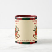 Vintage Christmas Sleigh with Gifts and Plaid Tasse (Zentrum)