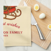 Vintage Christmas Sleigh with Gifts Geschirrtuch (Viertel Falte)