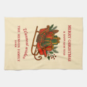 Vintage Christmas Sleigh with Gifts Geschirrtuch (Horizontal)