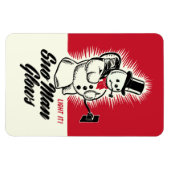 Vintage Christmas Sno Man Glows Magnet (Horizontal)