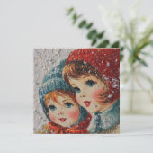 Vintage Christmas - Snowflake sisters Karte (Stehend Vorderseite)