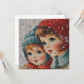 Vintage Christmas - Snowflake sisters Karte (Vorderseite/Rückseite Beispiel)