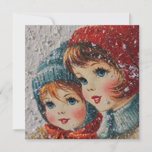 Vintage Christmas - Snowflake sisters Karte (Vorderseite)