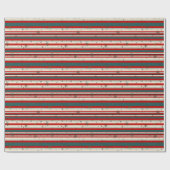 Vintage Christmas Snowflake Speckled Stripes Geschenkpapier (Flach)