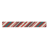 Vintage Christmas Snowflake Speckled Stripes Ripsband (Vorderseite)