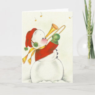 Vintage_Christmas_snowman_Card Feiertagskarte