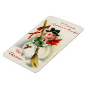 Vintage Christmas Snowman Custom Foto Magnet (Linke Seite)