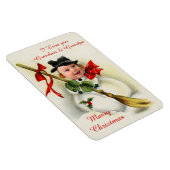 Vintage Christmas Snowman Custom Foto Magnet (Rechte Seite)