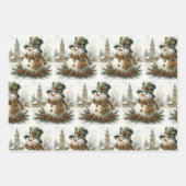 Vintage Christmas Snowman Geschenkpapier Set (Vorderseite 2)