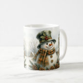 Vintage Christmas Snowman Kaffeetasse (VorderseiteRechts)