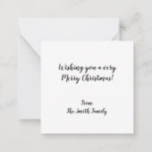 Vintage Christmas Snowman Mitteilungskarte (Rückseite)