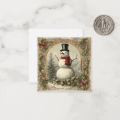 Vintage Christmas Snowman Mitteilungskarte (Vorderseite/Rückseite Beispiel)