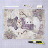 Vintage Christmas Snowman Seidenpapier (Handwerk)