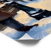 Vintage Christmas Snowy City Street Scene Poster (Ecke)