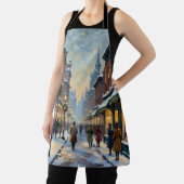 Vintage Christmas Snowy City Street Scene Schürze (InSitu)