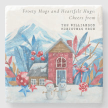 VINTAGE CHRISTMAS SNOWY STADT SCHNEEBILDER PERSONA