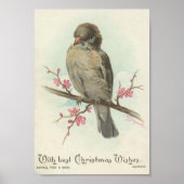 Vintage Christmas Sparrow Poster (Vorne)