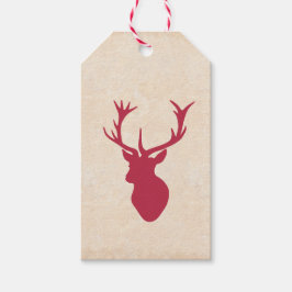 Vintage Christmas Stag Geschenkanhänger