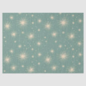 Vintage Christmas Starbursts Soft Blue Seidenpapier (Vorderseite)