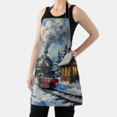 Vintage Christmas Steam Train at Snowy Station Schürze (InSitu)