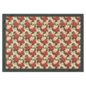 Vintage Christmas Tablecloth Poinsettia Pattern Tischdecke (Vorderseite (Horizontal))