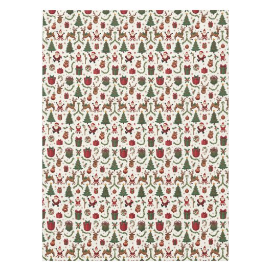 Vintage Christmas Tableclout Tischdecke (Vorderseite)