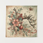 Vintage Christmas Tapestry Wandteppich (Vorderseite (Horizontal))