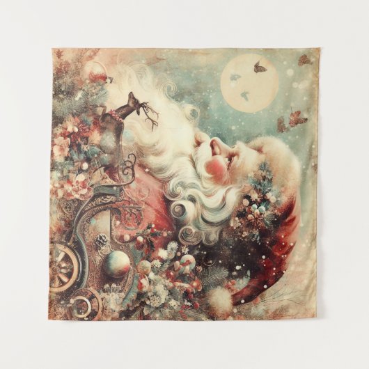 Vintage Christmas Tapestry Wandteppich (Vorderseite (Horizontal))