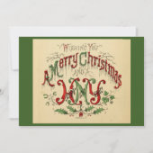 Vintage Christmas Tattoo Calligraphy Script Feiertagskarte (Vorderseite)
