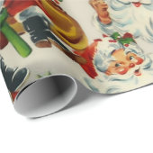 Vintage Christmas Tea Time With Santa Geschenkpapier (Rolleneckpunkt)