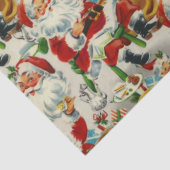 Vintage Christmas Tea Time With Santa Seidenpapier (Detail)