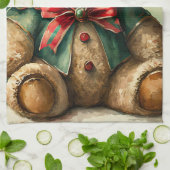 Vintage Christmas Teddy Bär Geschirrtuch (Gefaltet)