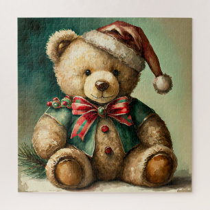 Vintage Christmas Teddy Bär Puzzle