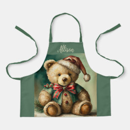 Vintage Christmas Teddy Bär Schürze