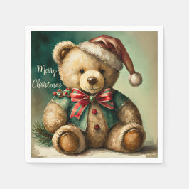 Vintage Christmas Teddy Bär Serviette