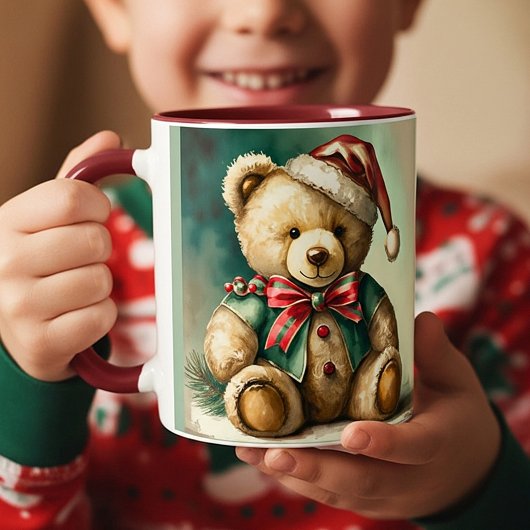 Vintage Christmas Teddy Bär Tasse
