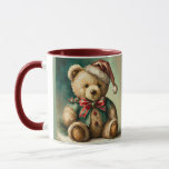 Vintage Christmas Teddy Bär Tasse<br><div class="desc">Vintage Christmas Teddy Bär</div>