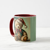 Vintage Christmas Teddy Bär Tasse (Vorderseite Links)