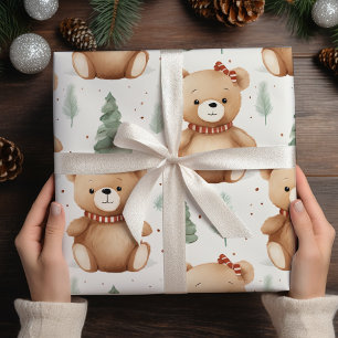 Vintage Christmas Teddy Bears Geschenkpapier Set