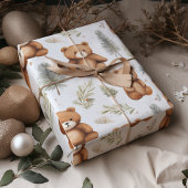 Vintage Christmas Teddy Bears Geschenkpapier Set