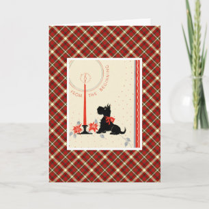 Vintage Christmas Terrier Dog Feiertagskarte