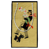 Vintage Christmas Terrier Dog Kleine Geschenktüte (Vorderseite)