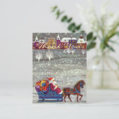 Vintage Christmas Thank You Postkarte (Stehend Vorderseite)