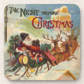 Vintage Christmas, The Night Before Christmas Getränkeuntersetzer (Vorderseite)