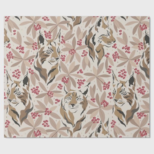 Vintage Christmas Tiger Pattern | Feiertag Geschenkpapier (Flach)