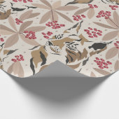 Vintage Christmas Tiger Pattern | Feiertag Geschenkpapier (Ecke)